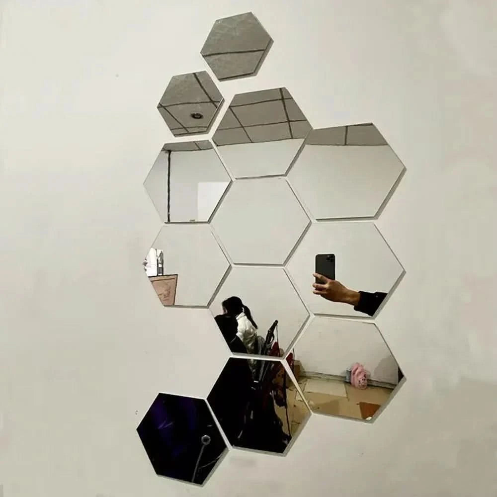DIY Removable Hexagon Mirror Wall