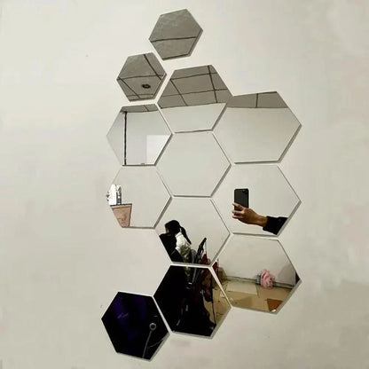DIY Removable Hexagon Mirror Wall