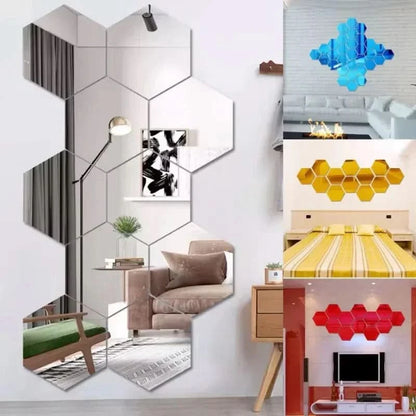 DIY Removable Hexagon Mirror Wall