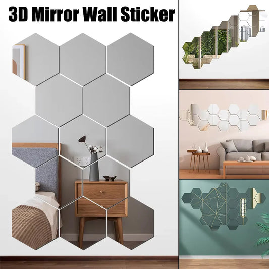 DIY Removable Hexagon Mirror Wall