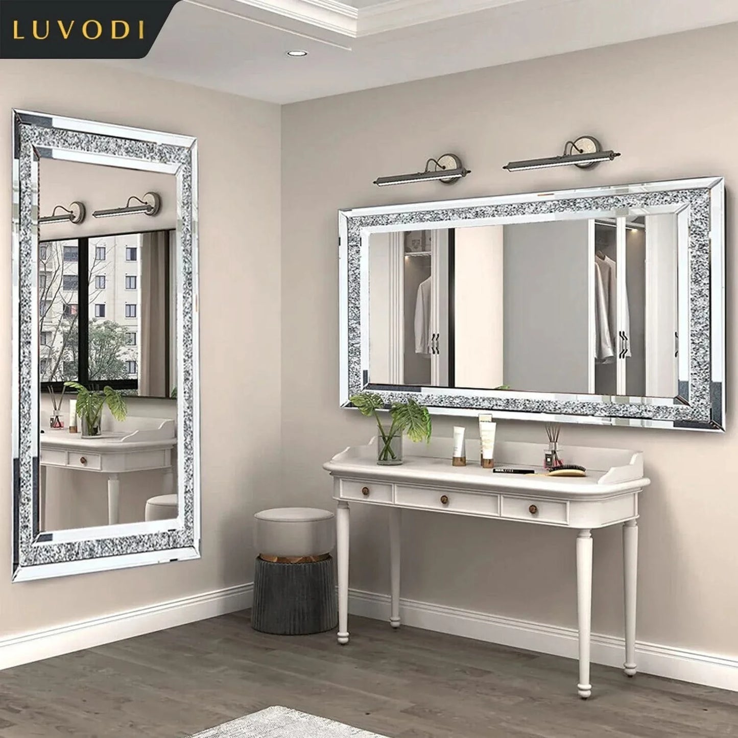LUVODI Large Silver Sparkly